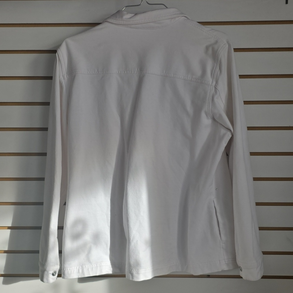 White Denim Rhinestone Jacket - Picture 5 of 7